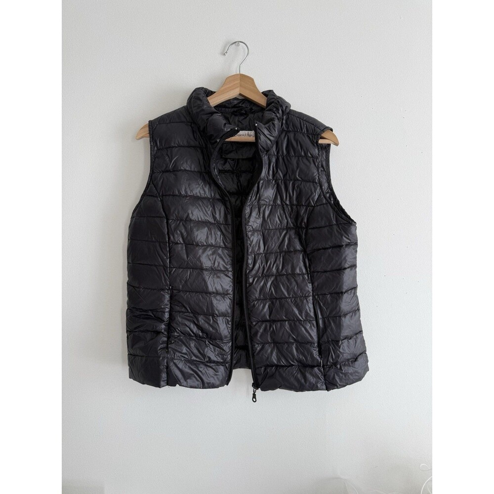 ✿ Monte & Mare Black Quilted Puffer Vest Women’s Lightweight Zip
